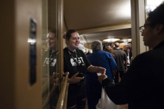 CAST volunteers scan tickets during opening night of On Your Feet! at Proctors Wednesday, May 30, 2018.